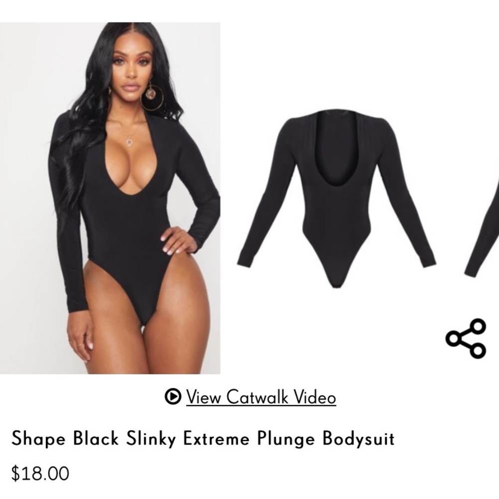 Lack plunge slinky body suit